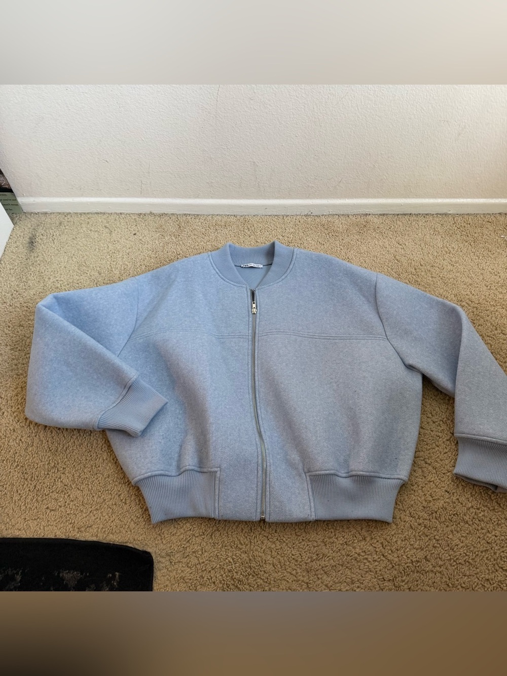 Zara Light Blue Bomber Jacket